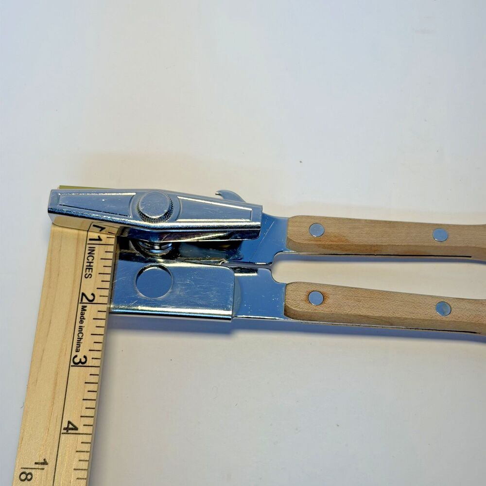 Swing-A-Way Manual Can Opener Vintage 80’s Hard To Find Wood Handles Heavy Duty - Picture 11 of 12